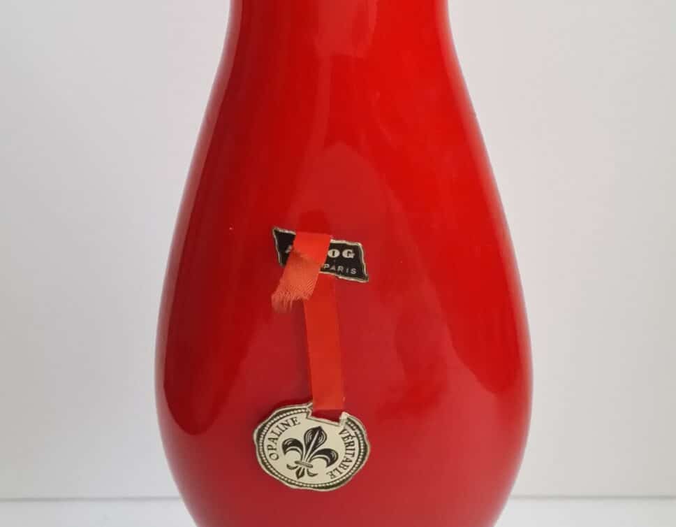 Vase rouge opaline Arvog Paris