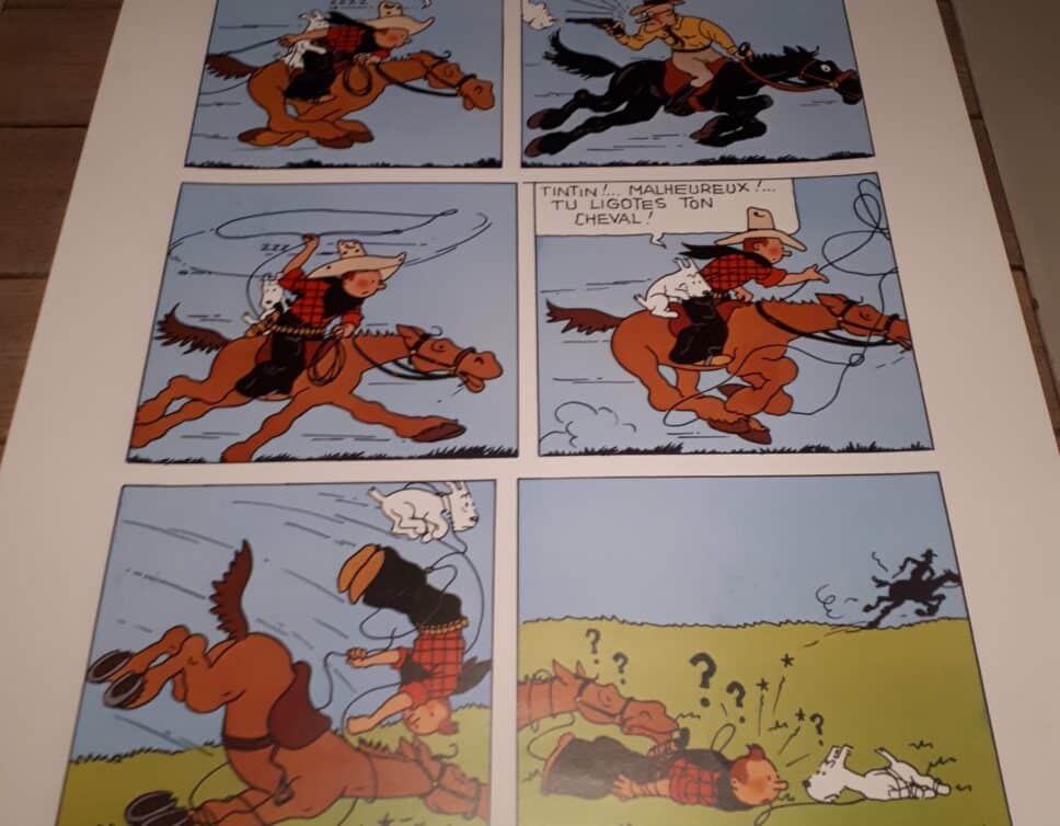 : Planche Hergé Tintin en Amérique