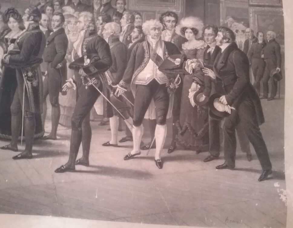 Aquatine jean-pierre marie Jazet salon 1824!; Charles X distribue les récompenses aux aristes