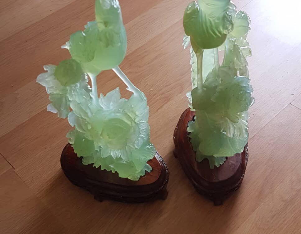Sculpture jade avec socle et boite