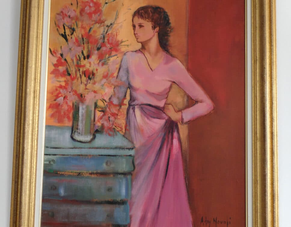 : huile sur toile « jeune fille »1983 signée Adry Novoli