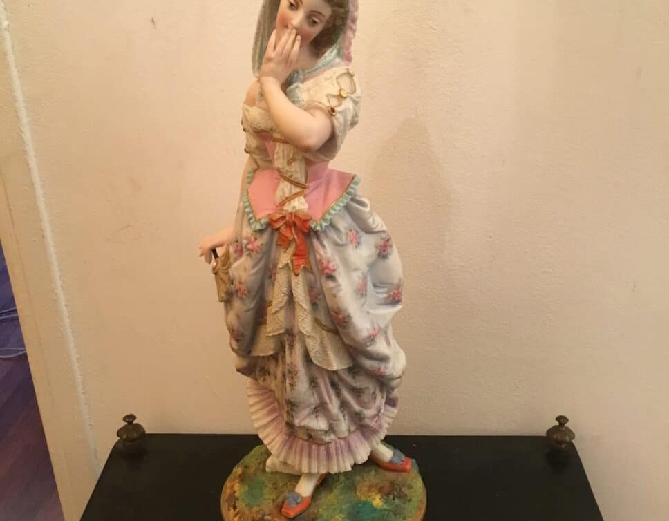 : Statue en porcelaine polychrome de AB Monvoisin