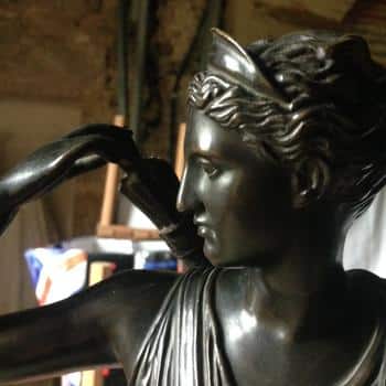 : Bronze Barbedienne Artémis à la Biche 45cm