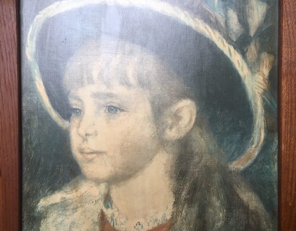 Peinture Tableau, Pastel: Portrait de Jeanne Henriot (La jeune fille au chapeau bleu)