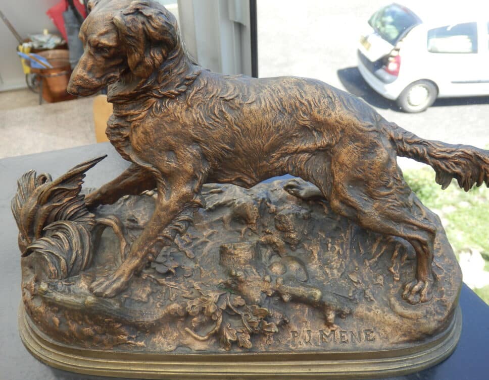Bronze chien P.J. MENE