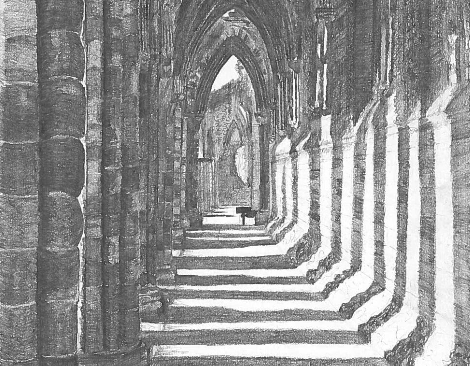 : André Dib, Cathédrale gothique, crayon