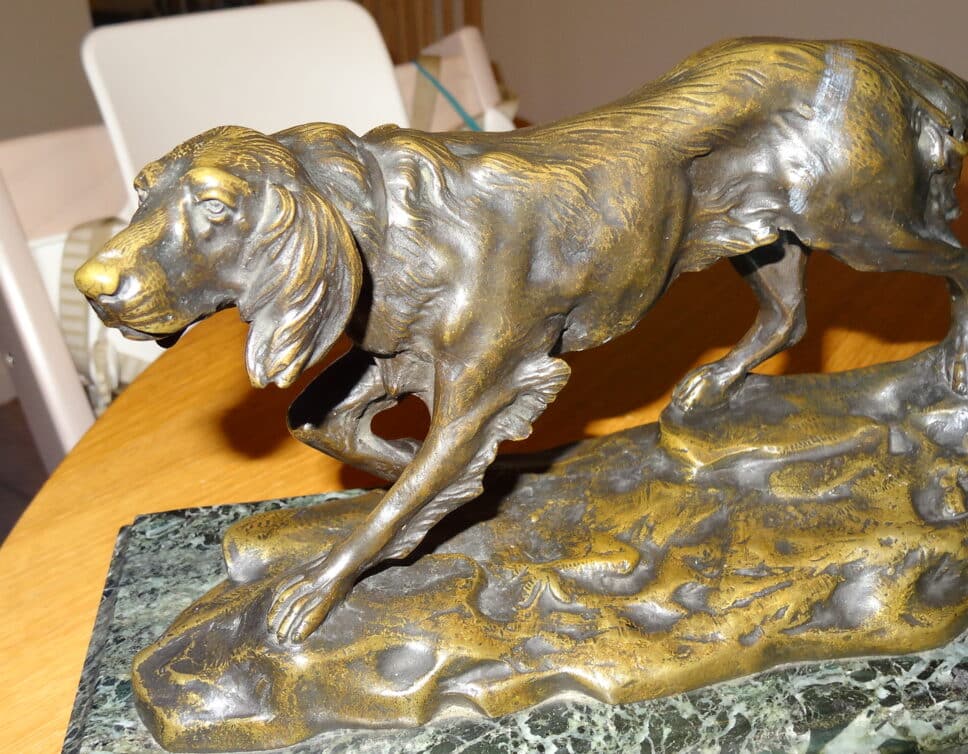 Sculpture chien bronze A Barye