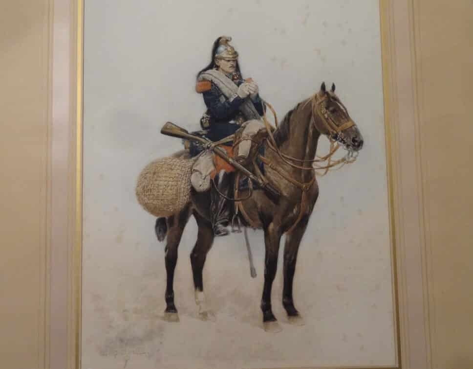 Estimation de peinture et tableau I Ancien – moderne – contemporain I Estimation gratuite en 48h: Aquarelle d’Edouard Detaille « Cuirassier sur son cheval »