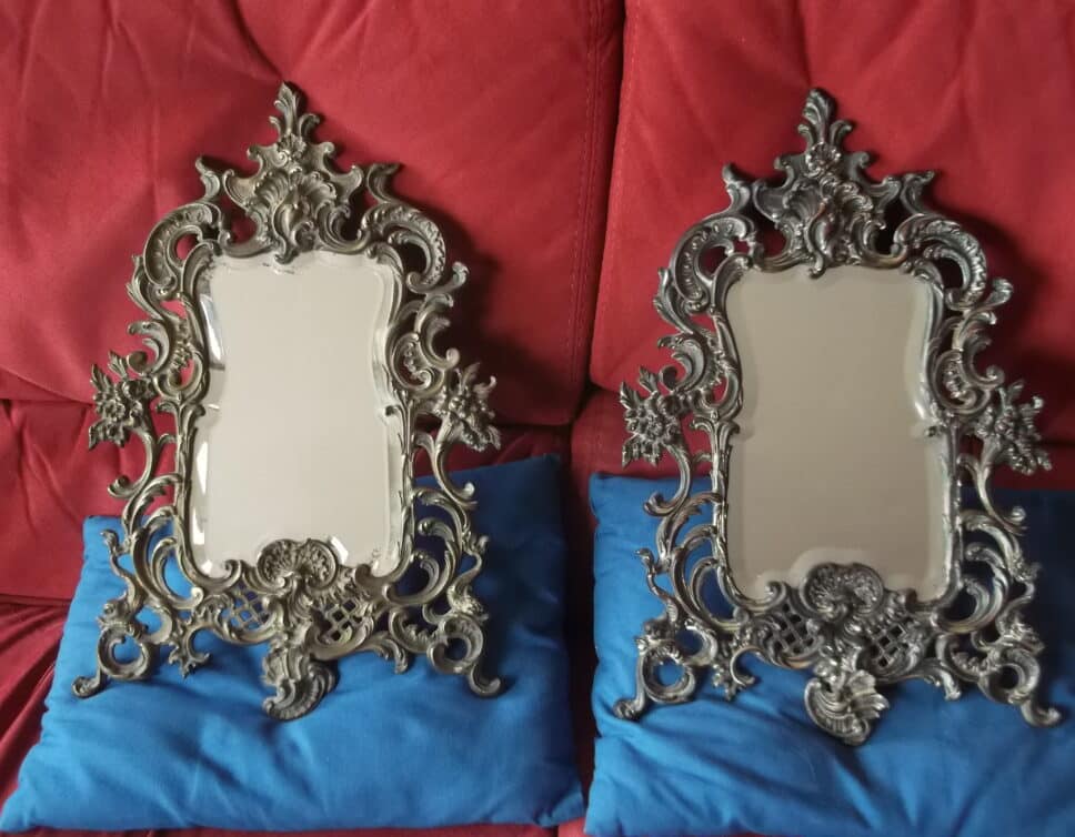 paire de miroirs en bronze