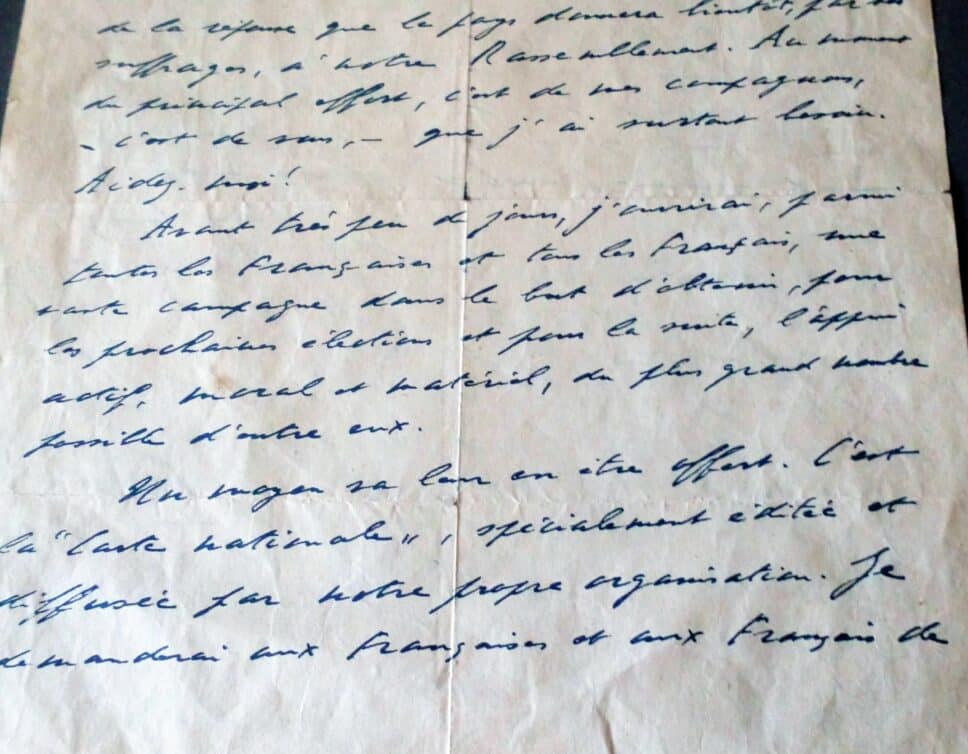 Estimation Livre, manuscrit: Original lettre de Charles De Gaulle du 26 avril 1951