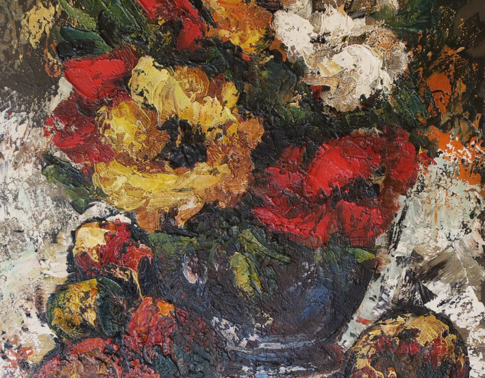Peinture Tableau, Pastel: Danty-Bouquet Fleurs