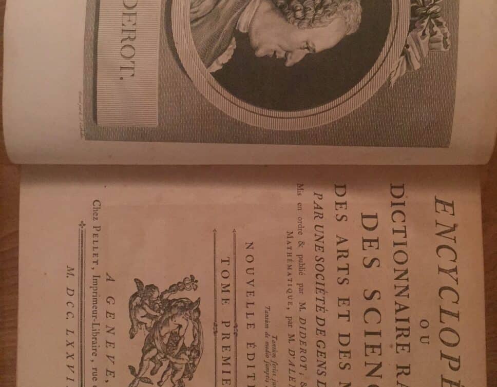 Estimation Livre, manuscrit: Encyclopédie Diderotet D’Alembert 1777