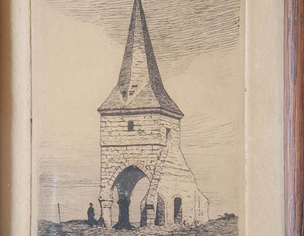 : Dessin E.Micolle? – Ancienne chapelle de St Léger à Saint Valory en Caux