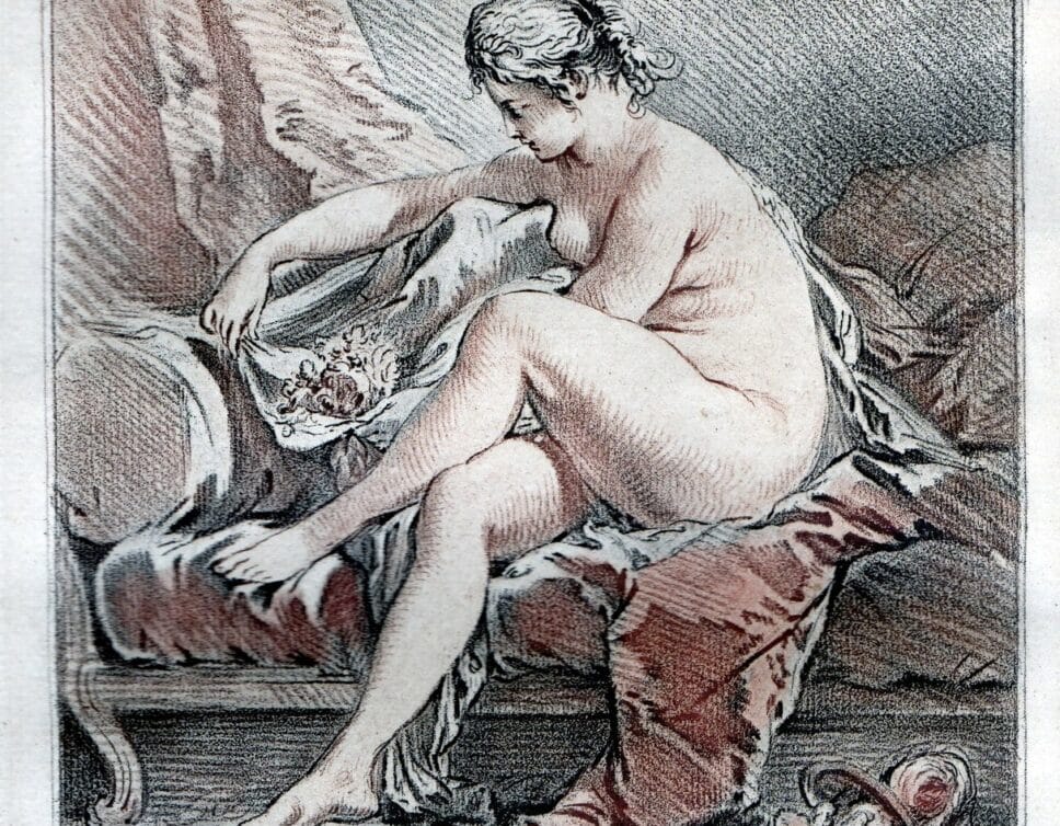 GRAVURE SEPIA par Gilles Demarteau d’après François Boucher.