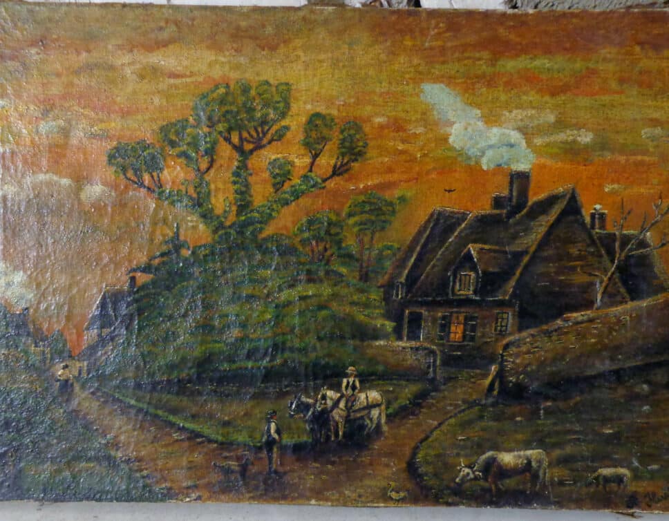 Peinture Tableau, Pastel: tableau signé HUET 1914