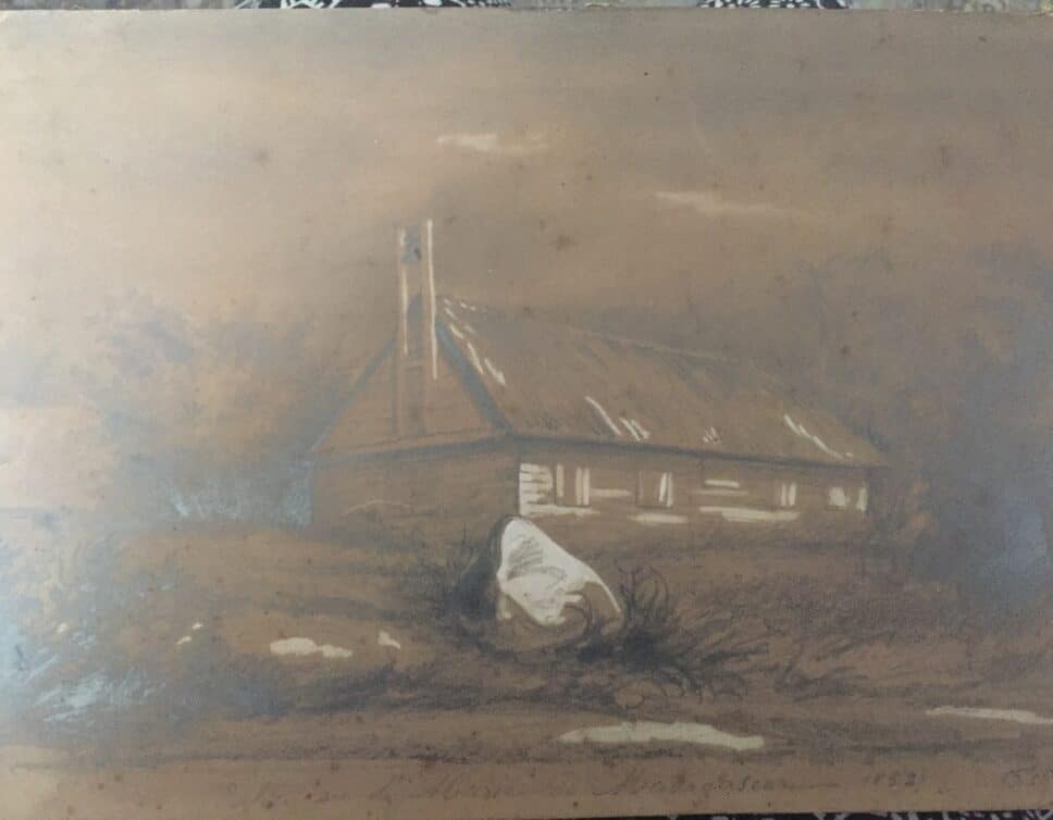: Eglise de St.Marie de Madagascar, F.Lahalle, 1852, Crayon.