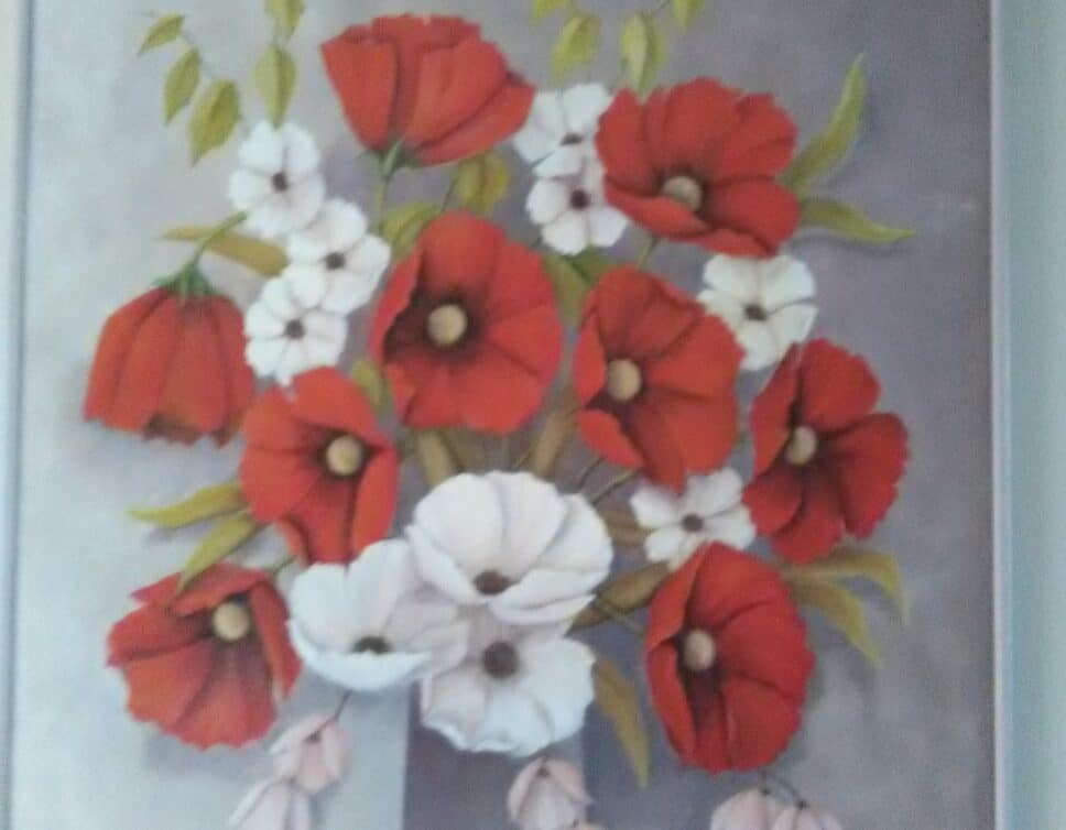 Peinture Tableau, Pastel: tableau fleurs signé lambert