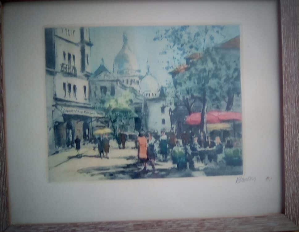 : aquarelle Paris – Place du Tertre sacré coeur