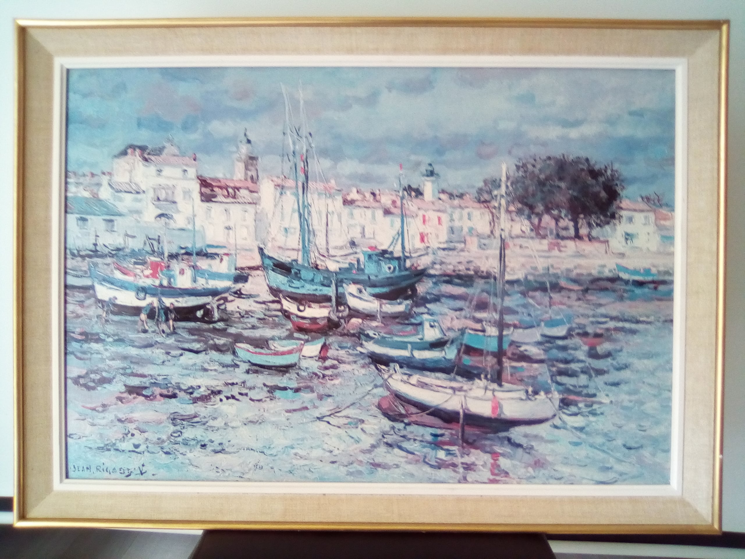 Peinture Tableau, Pastel: Le port de l’île d’Yeu – Jean RIGAUD