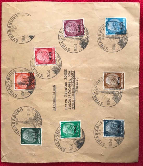 Enveloppe alsace/ Allemagne 1940