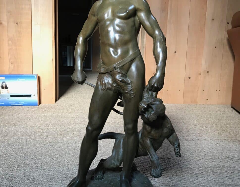 : Belluaire d’Adrien Gaudez, gladiateur bronze école française 1845/1902