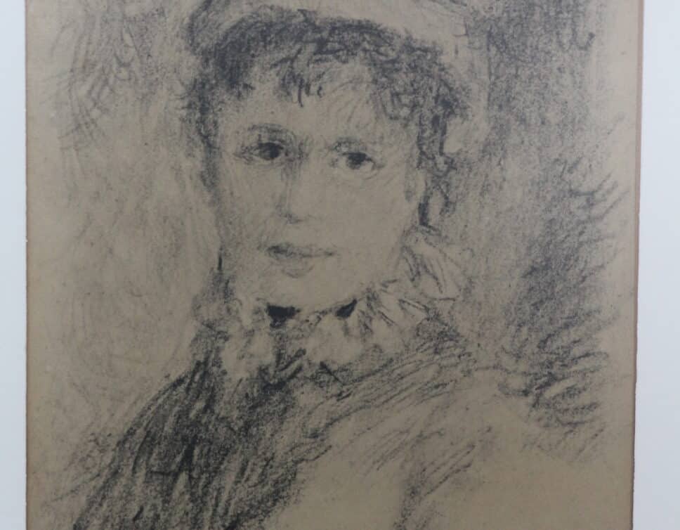 Peinture Tableau, Pastel: Dessin/etching (?) signé Renoir ’74