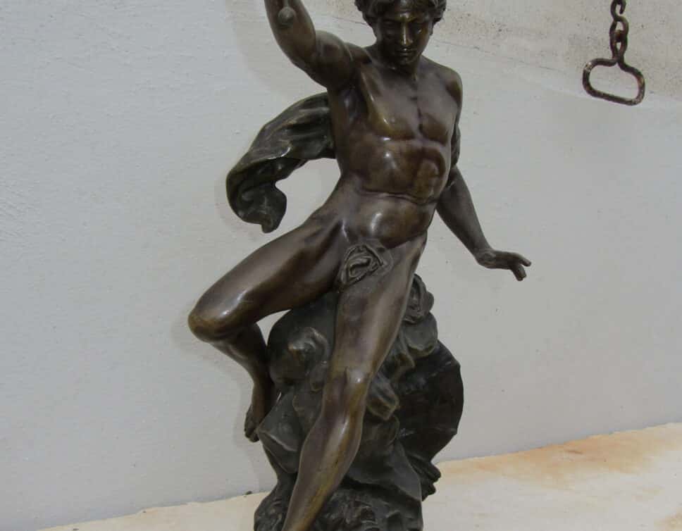 Bronze homme au flambeau de Picault