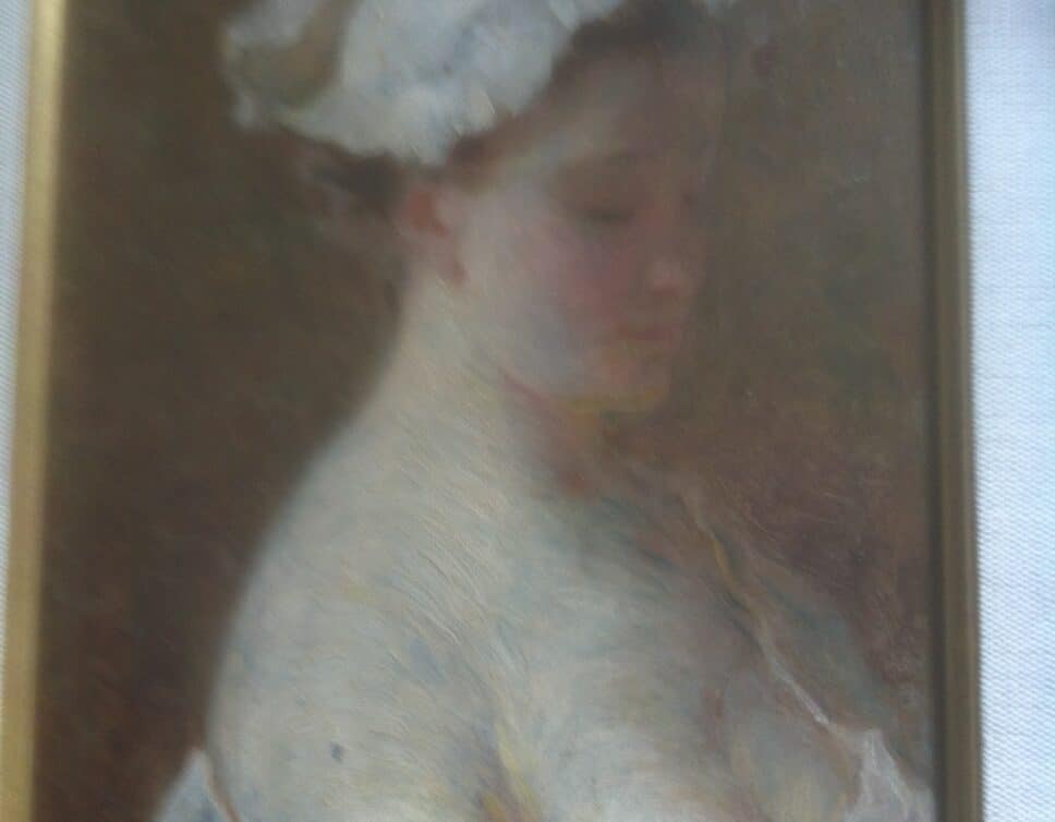 Peinture Tableau, Pastel: tableau portrait femme genre renoir