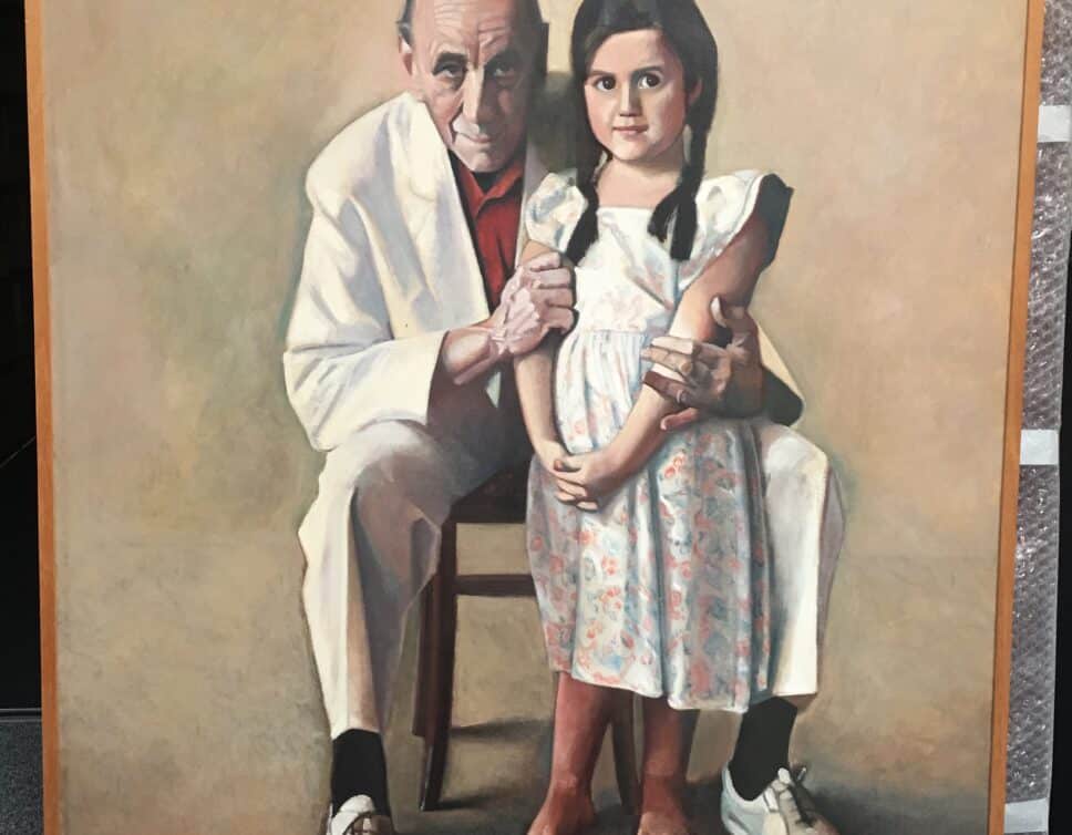 : Pontecorvo, père et enfant, huile sur toile, 89