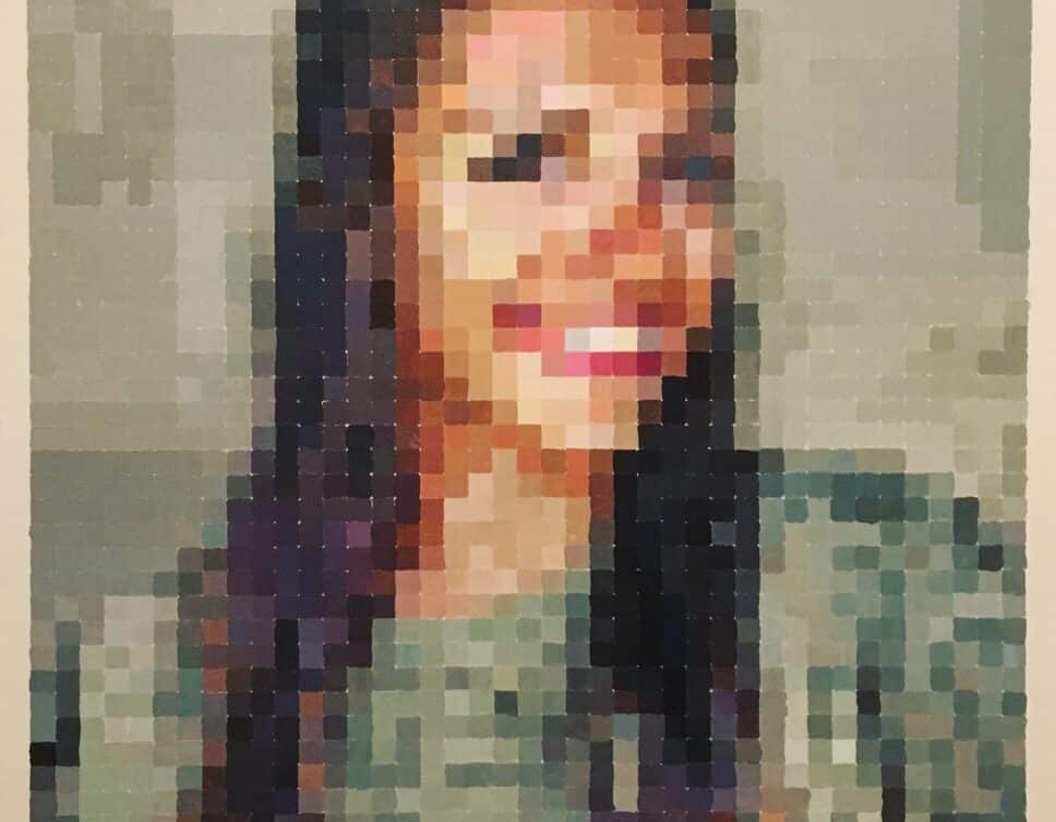 Peinture Tableau, Pastel: Tableau Autoportrait Pixel