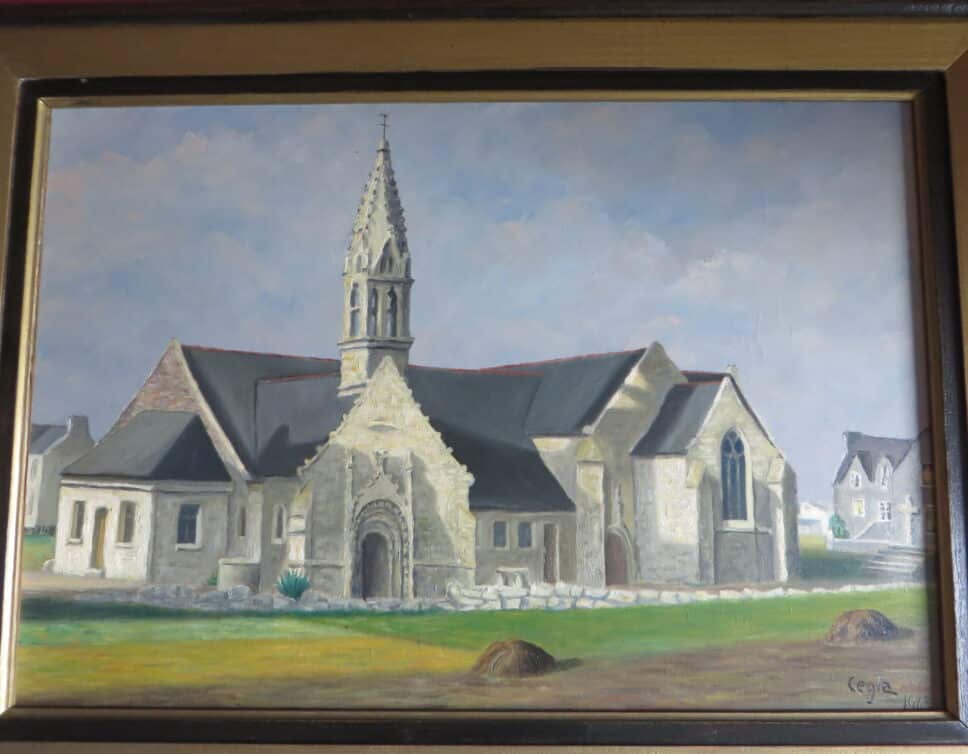 Peinture Tableau, Pastel: L’église N-D des Flots à Léchiagat.