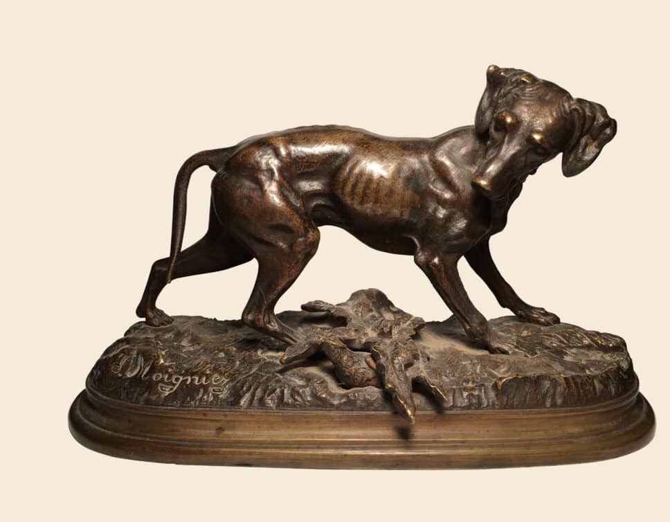 : Jules Moigniez – Chien de chasse – Bronze – 1835 – 1894
