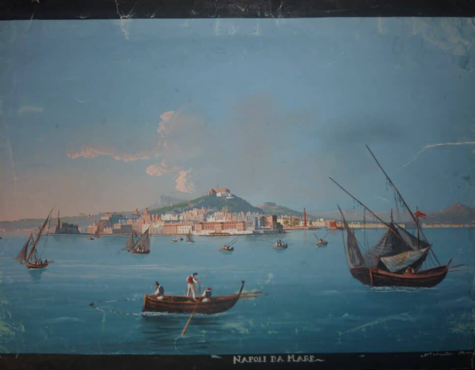 : Napoli da Mare gouache napolitaine 1839