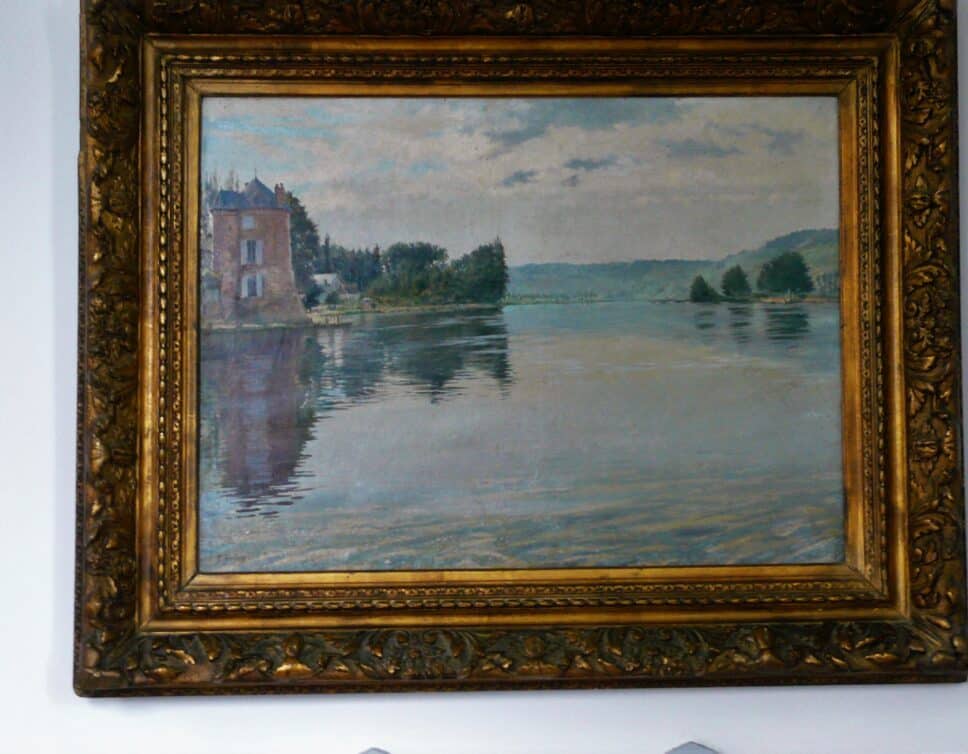 Peinture Tableau, Pastel: bord de Seine