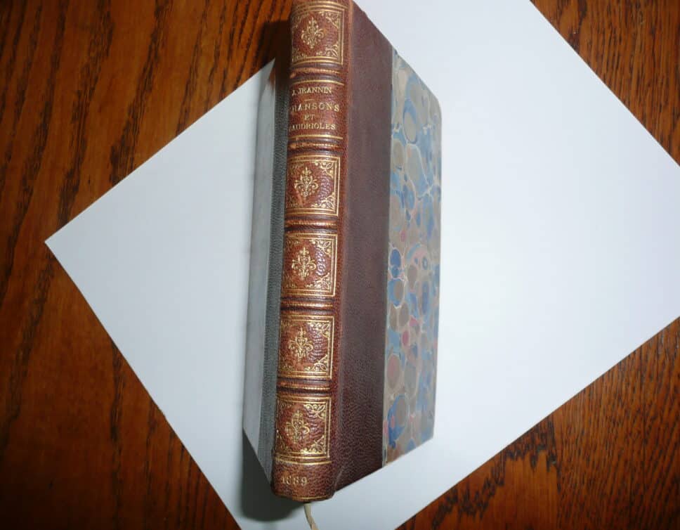 Estimation Livre, manuscrit: Livre dédicacé 1889 « Chansons et gaudrioles » de Jules Jeannin dédicacé
