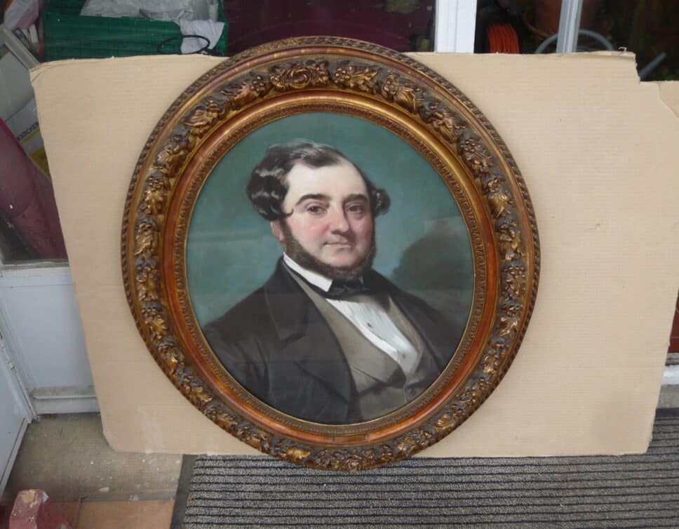 Peinture Tableau, Pastel: portrait signe eugene giraud et date 1856