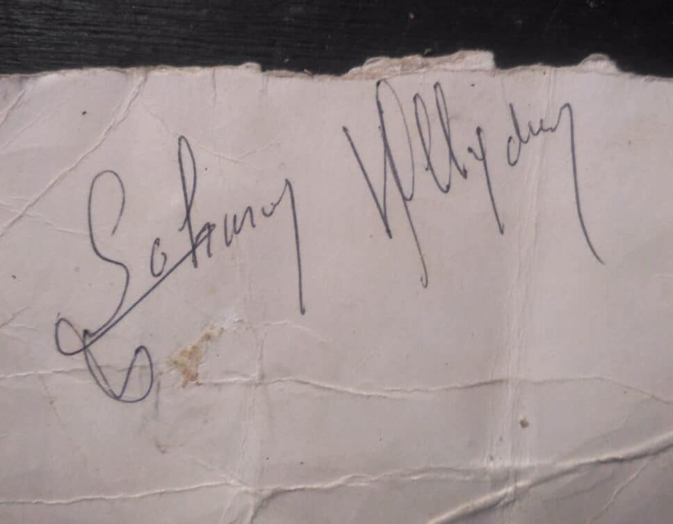 autographe de Johnny Hallyday