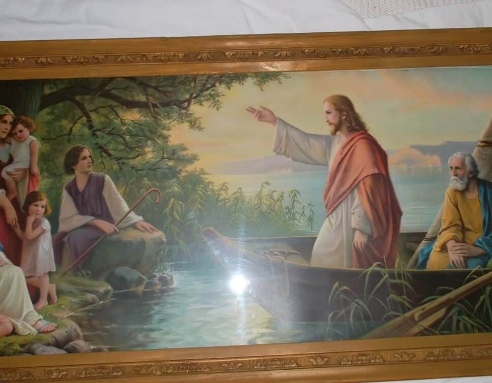 : Giovanni peinture scène vie Jésus  sur carton
