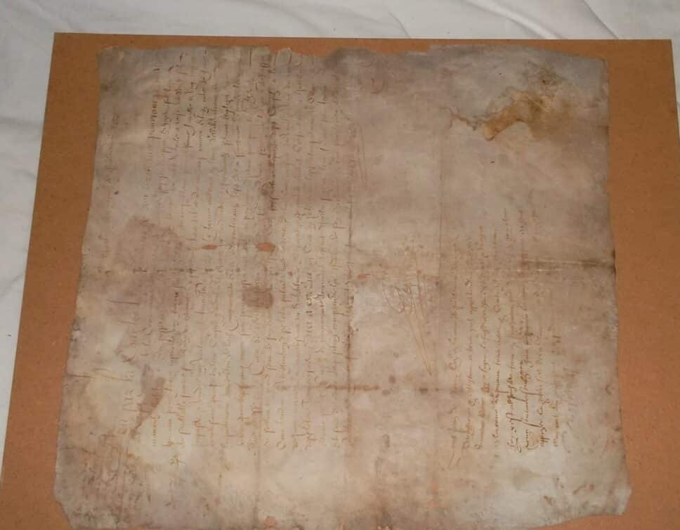 Estimation Livre, manuscrit: parchemin de 1607 extrait registre