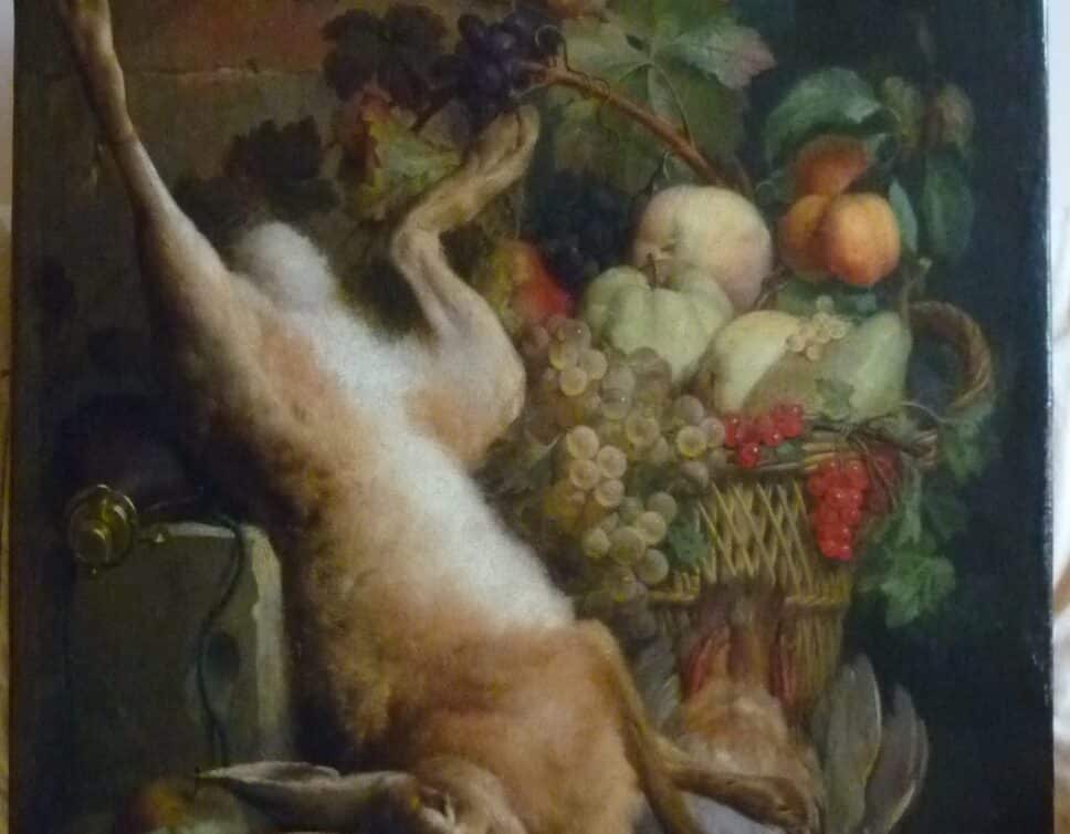 Peinture Tableau, Pastel: Nature morte lièvre signé Lucas frère