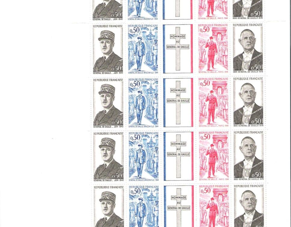 Planche de 20 timbres neufs