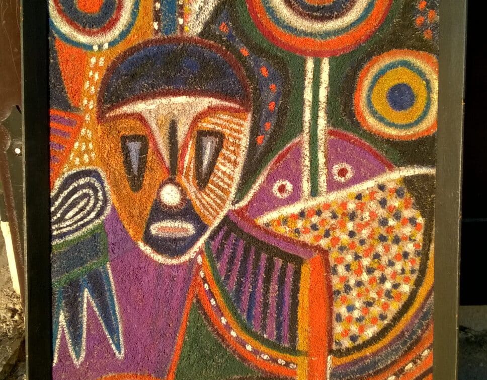 Peinture africaine en sable coloré