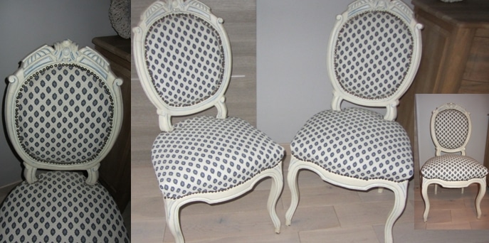 paire de chaises médaillon anciennes authentiques
