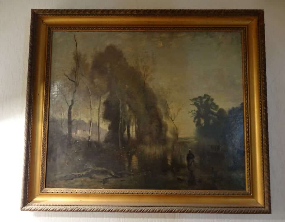 Peinture Tableau, Pastel: Copie datée de 1912 de L’étang de Ville d’Avray – Jean-Baptiste-Camille Corot