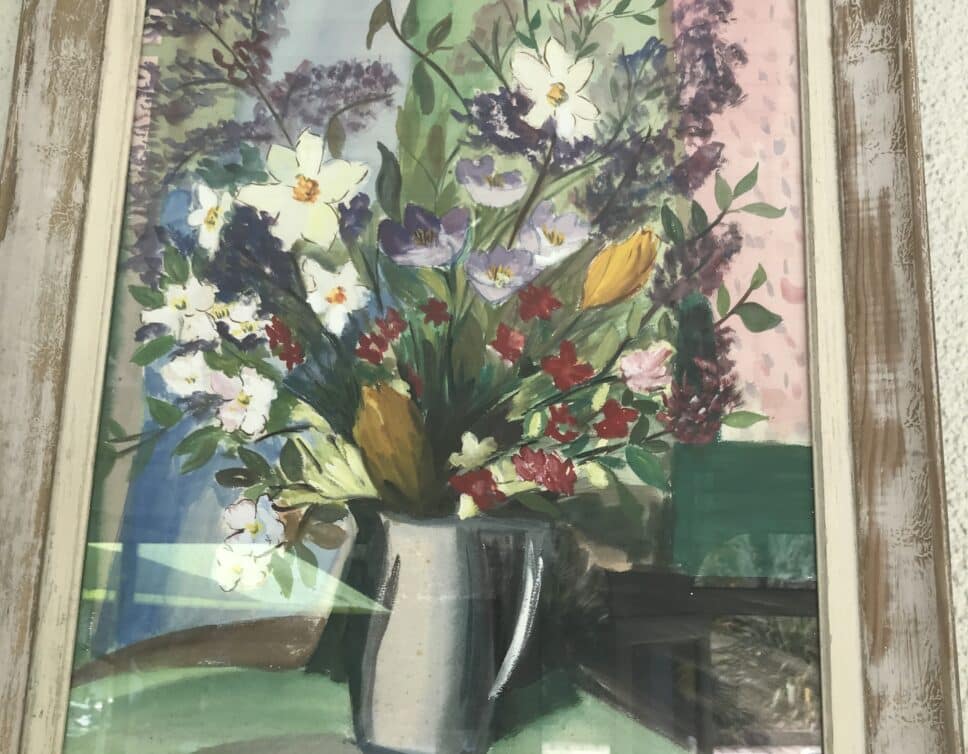 Peinture Tableau, Pastel: Broc de fleurs