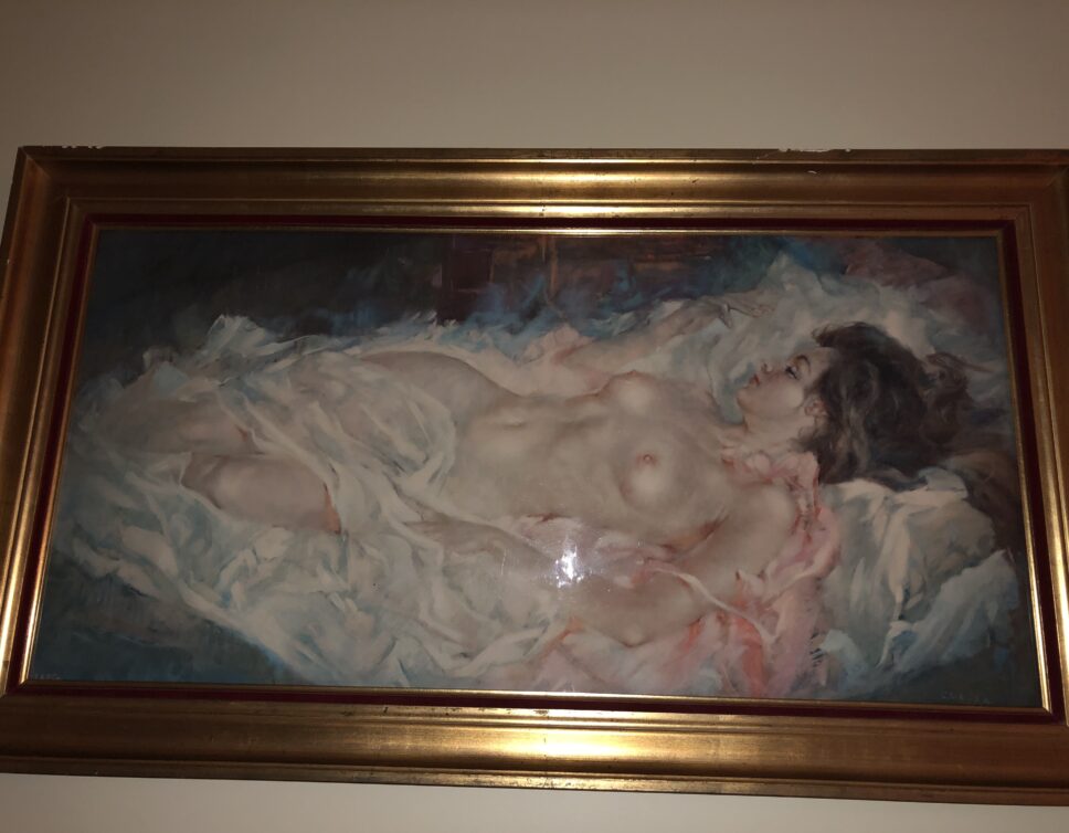 Peinture emau julian ritter femme nue