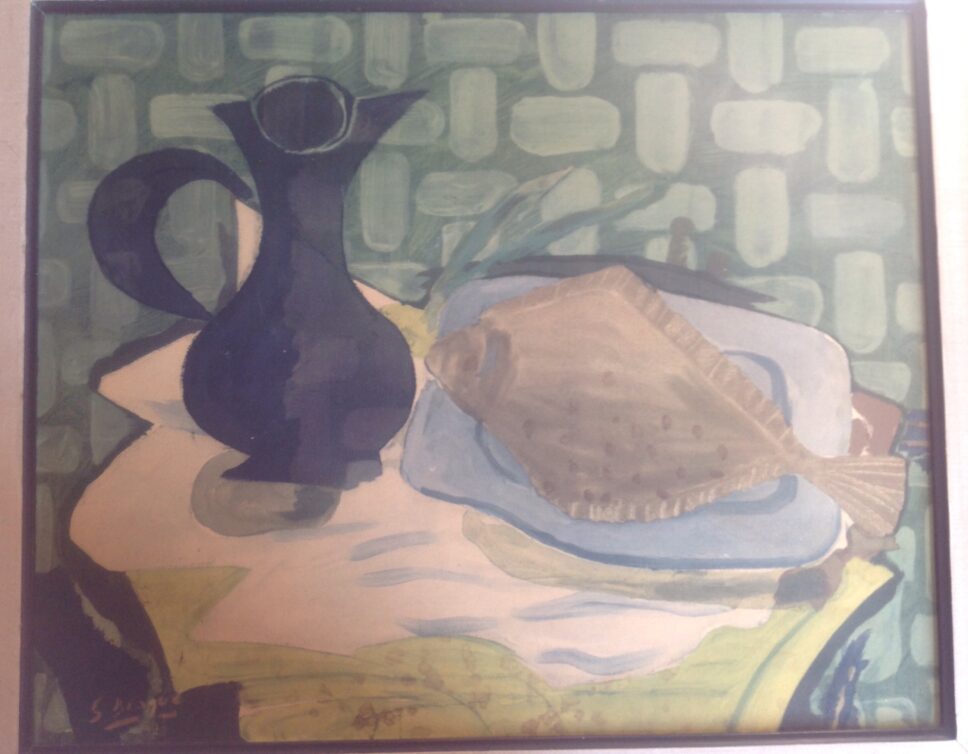 Peinture Tableau, Pastel: Tableau signé Braque