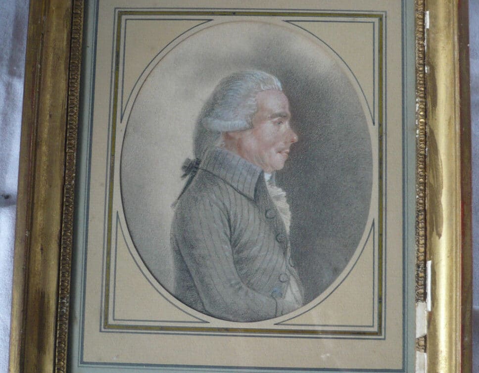 : Portrait d’homme au pastel et au crayon datant du XVIIIe