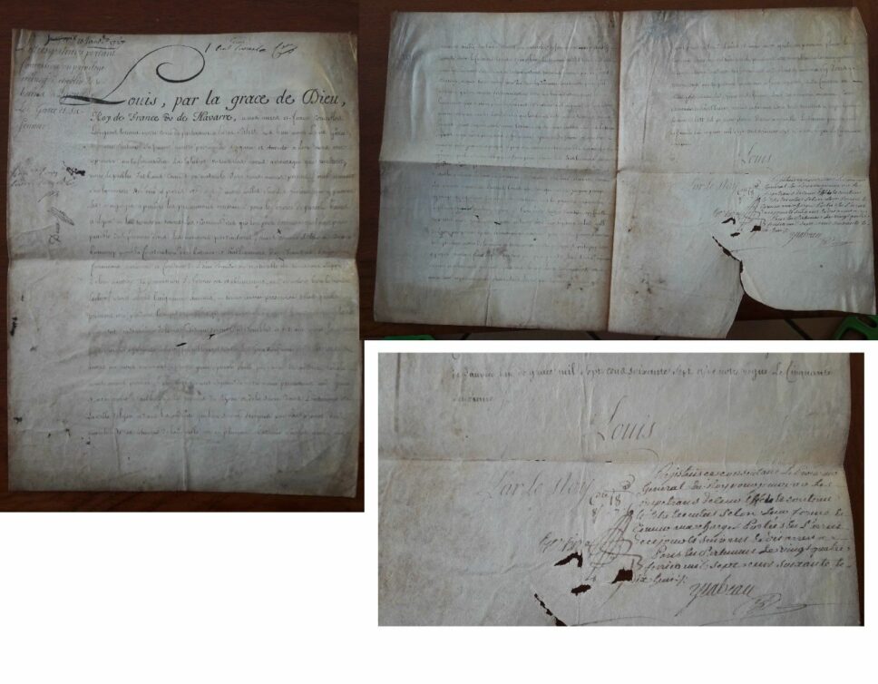 Lettre de quittance signée Louis XV