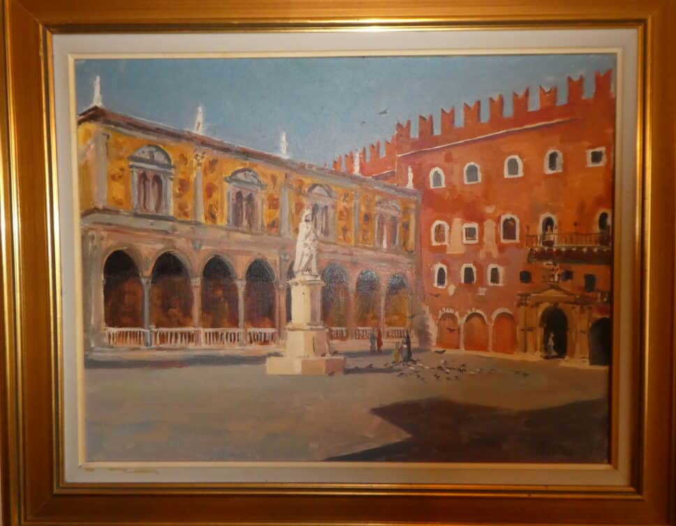 Peinture Tableau, Pastel: Bertani, Piazza dei Signori Verona